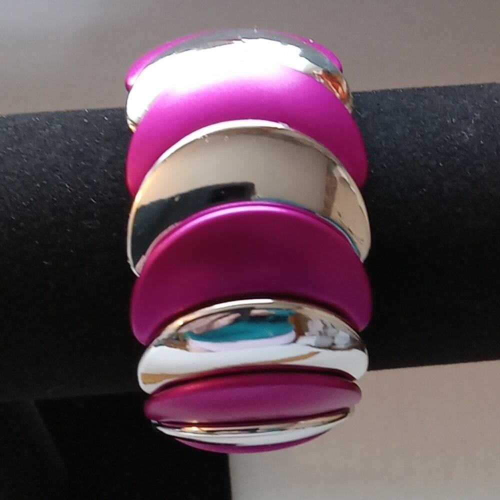 Vintage purple silver elastic  bracelet